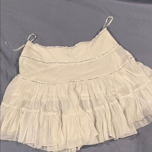Sharagano White Ruffled Skirt